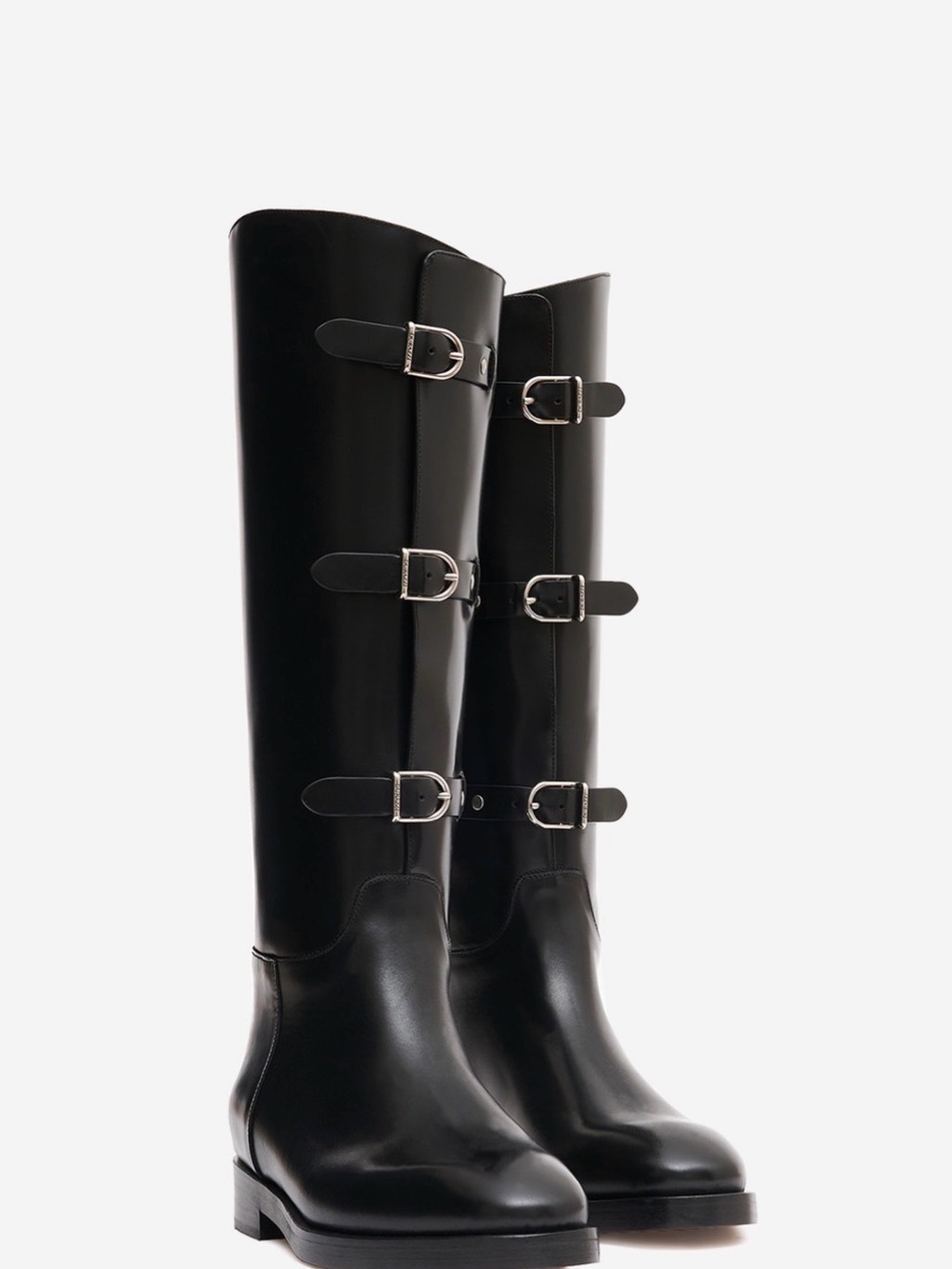 Women’s Black Over-the-Knee Buckle Boots